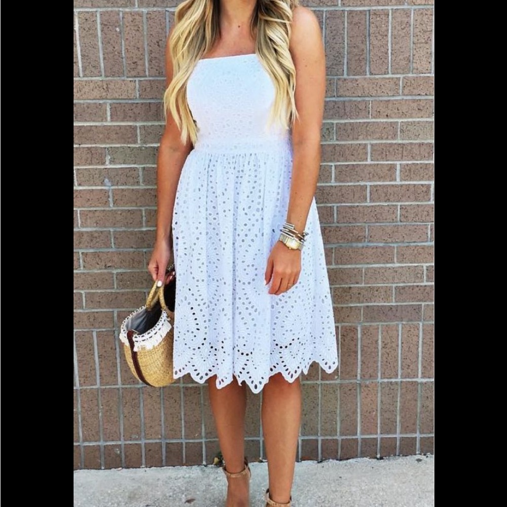 Vineyard vines, white eyelet, convertible dress